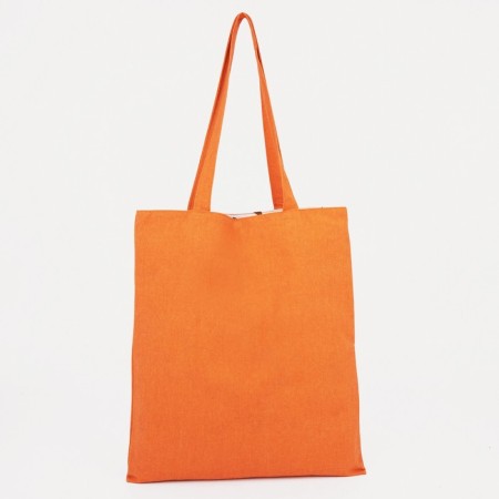 The shoper bag is bilateral, without fastening, external pocket, orange color-1