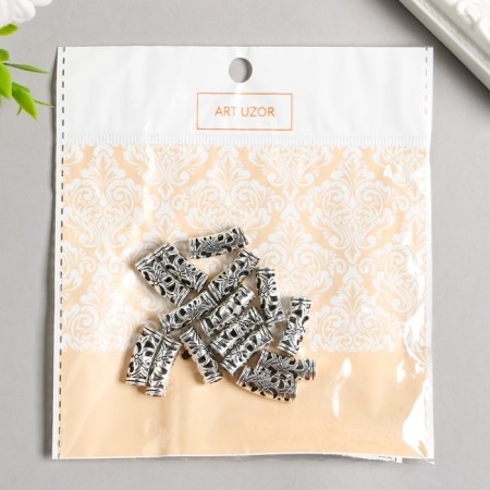 Busina for creativity Metal "Bulge with flowers" silver G148B443 0.8x2 cm-2