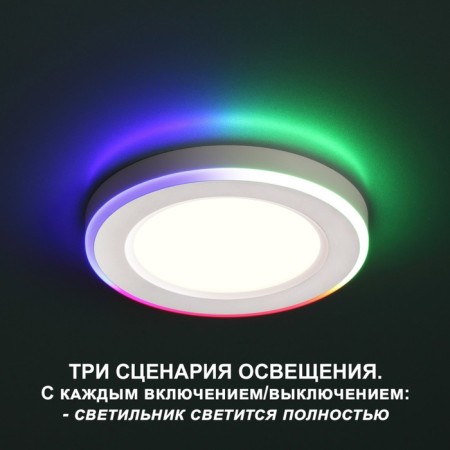 Luminer built -in LED NovOCH. Span, 18W, LED, 30x225x225 mm, white color-4