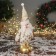 Soft toy "Santa Claus in a suit with flowers" 36x19 cm, golden white