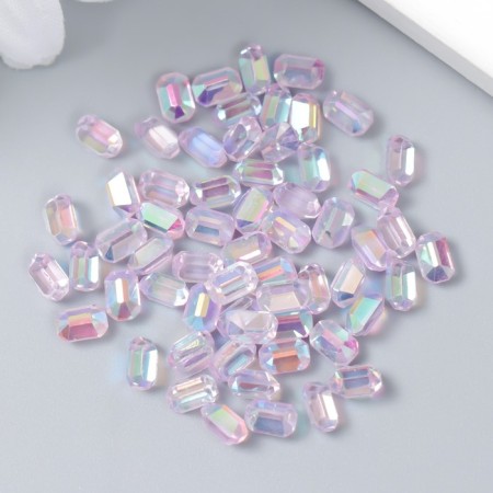 Decor for creativity Plastic "elongated crystal" set of 60 pcs Violet 0.8x0.6 cm-2