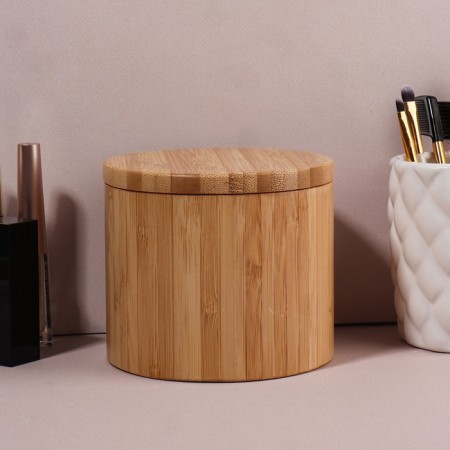 Organizer for storage "Bamboo", with a lid, sliding, D - 12 × 10.5 cm, brown color-8