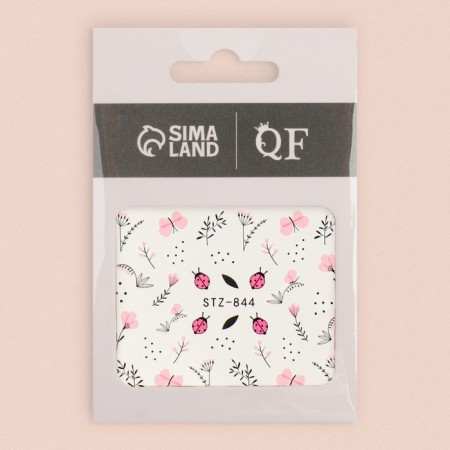 Nail stickers "God's cows", water, packing 6 pcs, multi -colored-1