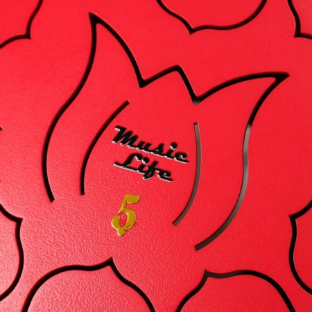 Musical instrument glucophone, red, 11 petals, 17 x 8 cm-4