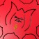Musical instrument glucophone, red, 11 petals, 17 x 8 cm