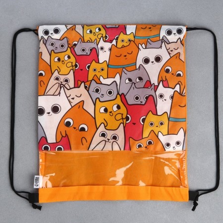 A bag for shoes "cats" with a transparent window 30 x 40 cm-7