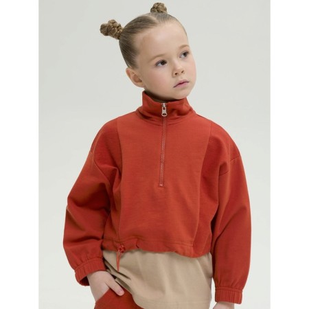 Sweatplane shortened for Pelican girl, height 98 cm, terracotta color