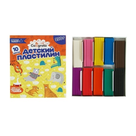 Calligrata plasticine, 10 colors, 200 g-1