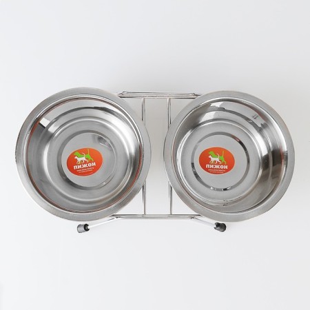 A set of 2 colored bowls on a stand, 2 x 450 ml-2