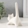 Souvenir Ceramics "Cat White with a long tail and pink flower" 9.4x5.3x14 cm