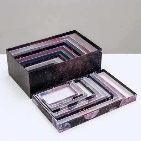 Set of boxes 10 in 1, gift packaging, “Cosmos”, 12 x 7 x 4 - 32.5 x 20 x 12.5 cm-7