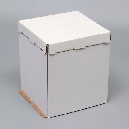 Box for a cake, without a window, white, 26 x 26 x 30 cm-1