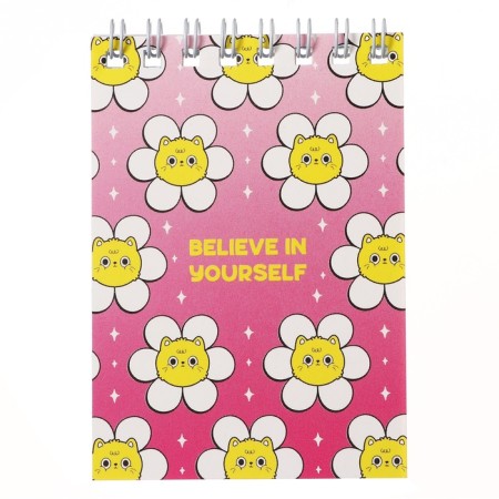 Notepad A7, 40 sheets in a cage on the crest "MIX for Girls", covered cardboard, mix-9