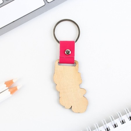 A wooden key keychain "Believe in miracles", 7 x 3.7 cm-4