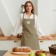 Apron Ethel Kitchen 60x70 cm, green color, 100% cotton, sarzha 220 g/m2