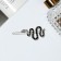 Hair clip "Snake" 6 cm, silver-black