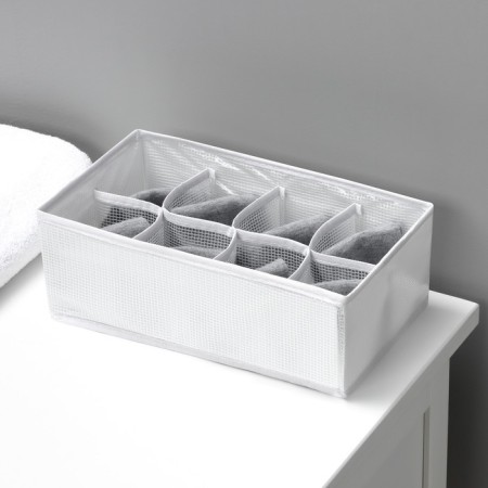 Organizer for storing linen LadOM, 8 cells, 28 × 16 × 10 cm, white color-11