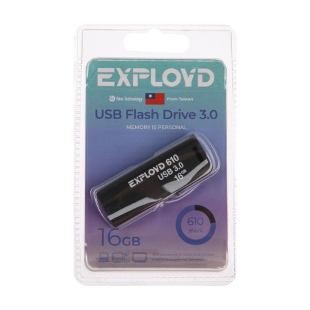 Flashka Exployd 610, 16 GB, USB3.0, Thu up to 70 MB/s, PLO up to 20 Mb/s, black-2