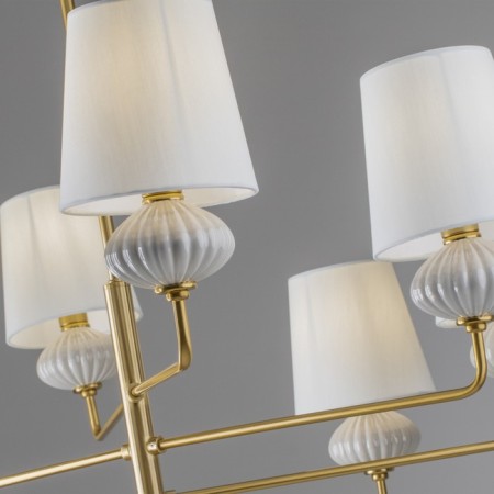 Suspended lamp Freya Fr2029PL-08BS Ceramics, 730x730 mm, E14, 8x40W, brass color-6