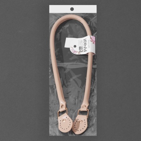 Handle for bag, 60 × 1 cm, with sewing loops 3.5 cm, beige/gold color-5