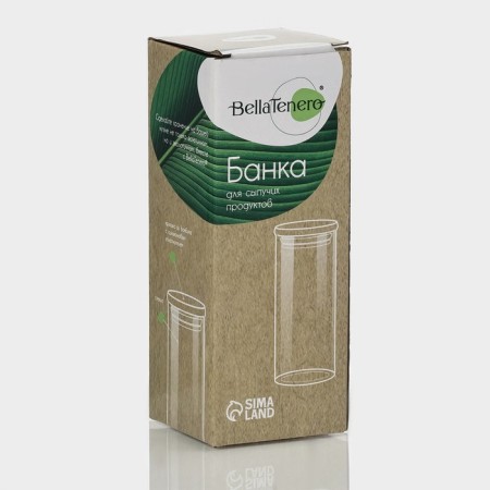 Glass Bank for bulk products with a bamboo cover "Eco", 300 ml, 5.5 × 15.5 cm-7