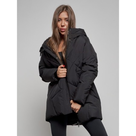 Winter jacket female, size 50, black color-9