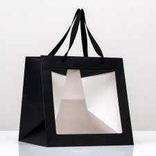 Crafts with a square bottom and window 30 x 30 x 30 cm black, 1pc