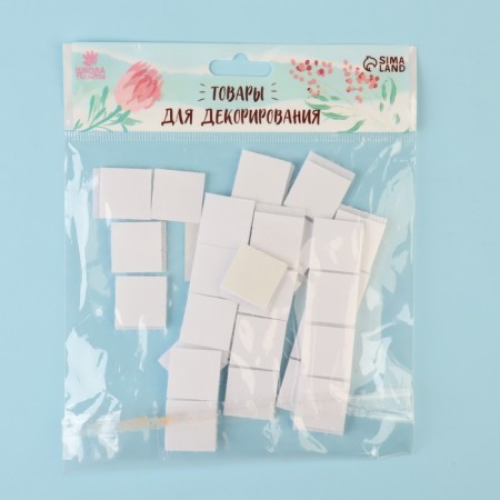 Velcro adhesive base "Square", set of 30 pcs., Size 1 pcs: 2 × 2 cm-4