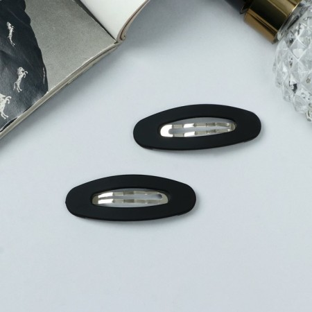 Invisibility for hair "Adeli" (set 2 pcs) matte oval, 5 cm, black-1