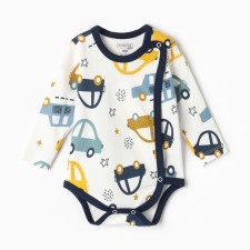 Body baby, white color/cars, height 62 cm