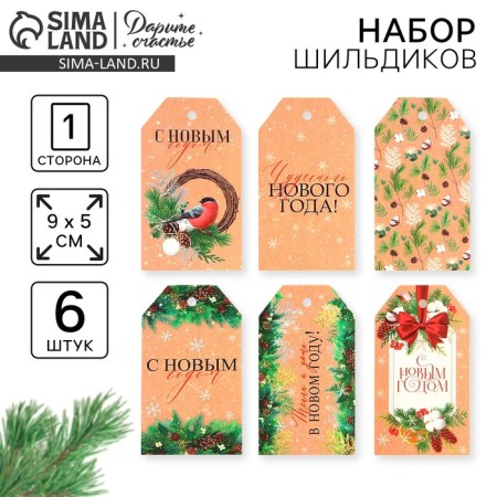 Schildik is decorative in the “Miracles Time” set, 6 pcs, 5 x 9 cm, New Year