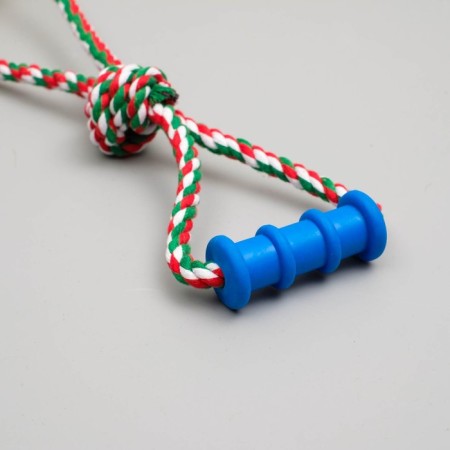 Cable toy with chewing elements "Ball with 1 handle", up to 36 cm, multi -colored-1