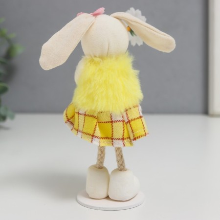Souvenir "Bunny with a flower in a checkered skirt" 13 cm-3