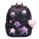 School backpack 38 x 30 x 16 cm, ergonomic back, stavia "stars", gray