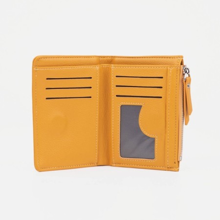 Women's wallet on magnet, yellow color-3