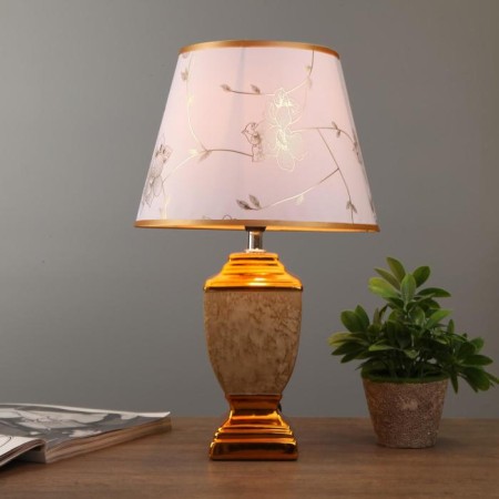 Frea desktop lamp 1x40W E14 gold-beige 24x24x39 cm Risalux-1