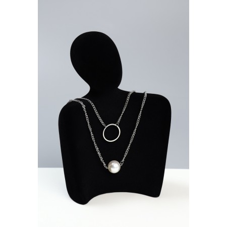 Bust for jewelry "Silhouette", 13.5 × 7 × 20 cm, h = 20 cm, phlock, black color-6
