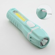 Manual battery lamp 1 W, side 3 W, COB, 800 mAh, 2 modes, 13.5 x 4 cm