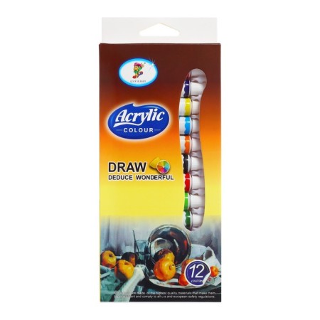 Acrylic paints, 12 colors, in a plastic tube, 12 ml, in a cardboard box-5