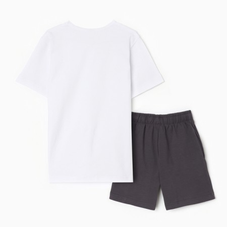 Set for a boy (T -shirt, shorts) minku white color/graphite, height 140-9