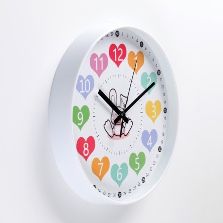 Children's wall clock "Bunny", smooth move, D-30 cm-1