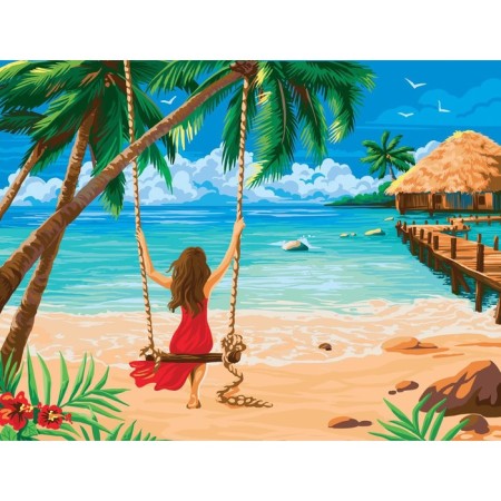 Picture on numbers on a canvas with a subframe "Paradise", 40 x 30 cm-1