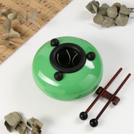Musical instrument glucophone, green, 8 petals, 15 x 9 cm-6