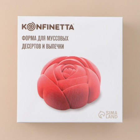 Form for mousse desserts and baking konfinetta "rose", 17 × 5.5 cm, white color-4
