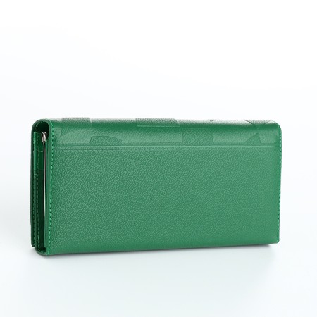 Women's wallet on magnets, green color-1