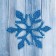 Glass sticker "Blue Snowflake" shine 10x12 cm, blue