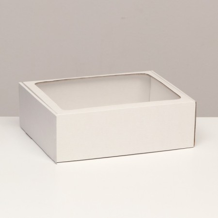 Box with a window, white, 27 x 21 x 9 cm set 5 pcs