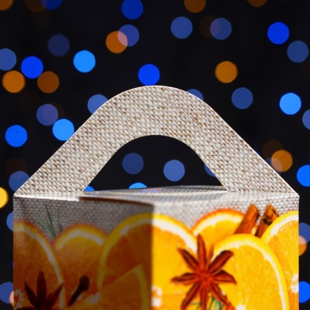 Gift box "Orange", tetrahedral large 10 x10 x18 cm-4