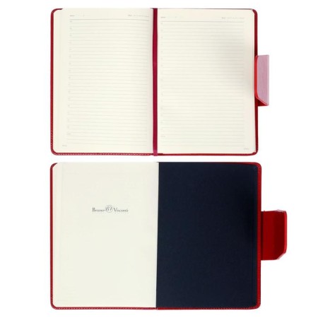 Deliciper of Leduced A5, 160 Prestige sheets, solid cover, artificial leather, magnetic straps, red-9
