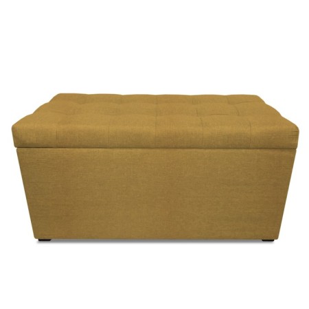 Puff with a lid and weighting, 800 × 400 × 420 mm, Velur Dream, Yellow color-3